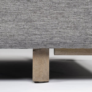 Mercana Roy 84" Upholstered Three-Seater Sofa with Detachable Cushions and Throw Pillows for Ultimate Comfort Castlerock Gray Fabric | Brown Wood 68711