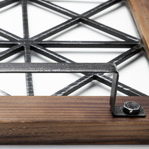 Mercana Ellingson Elegant Rectangular Metal Tray with Wood Base - Perfect for Modern and Rustic Decor 67236