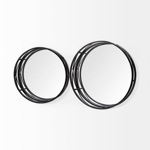 Mercana Piers Elegant Round Metal Trays with Mirrored Base for Stylish Home Décor and Organization Solutions 67237