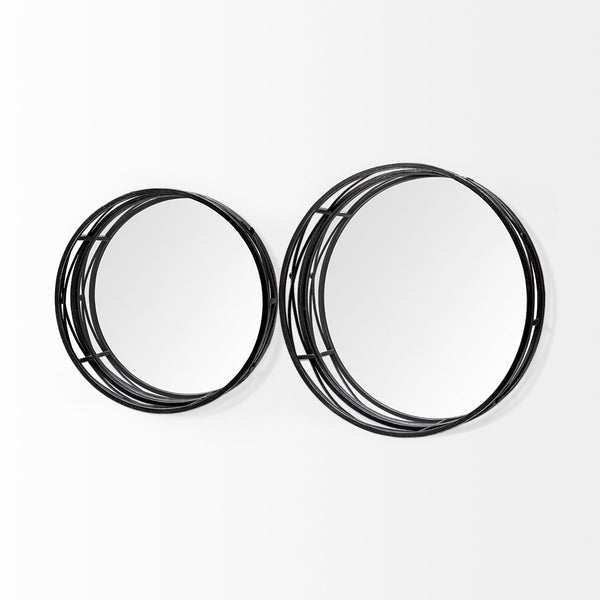 Mercana Piers Elegant Round Metal Trays with Mirrored Base for Stylish Home Décor and Organization Solutions 67237