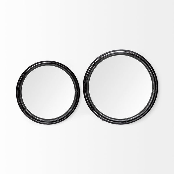 Mercana Piers Elegant Round Metal Trays with Mirrored Base for Stylish Home Décor and Organization Solutions 67237