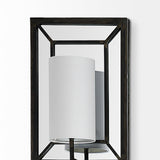 Mercana Noah 12.2x55 Black Metal w/White Fabric Shade Rectangular Wall Sconce  68423-AB