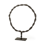 Rizwan (Large) Black Aluminum Braided Circular Object