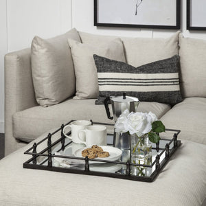 Mercana Christa Square Tray - Luxe 22x22 Tabletop Decor for Glamorous Interiors, Perfect for Organizing & Displaying 57238