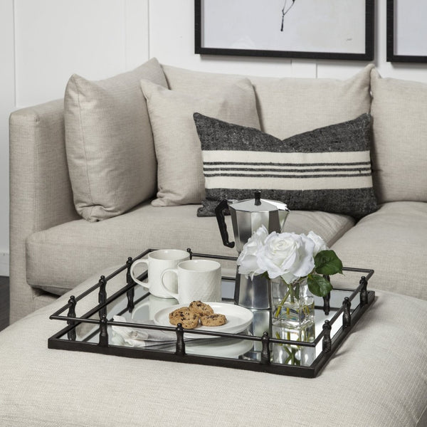 Mercana Christa Square Tray - Luxe 22x22 Tabletop Decor for Glamorous Interiors, Perfect for Organizing & Displaying 57238