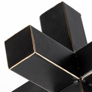 Mercana Abel Geometric Accent Piece with Matte Black Finish and Gold Accents for Modern Decor Styling Black Metal | 8H 68809