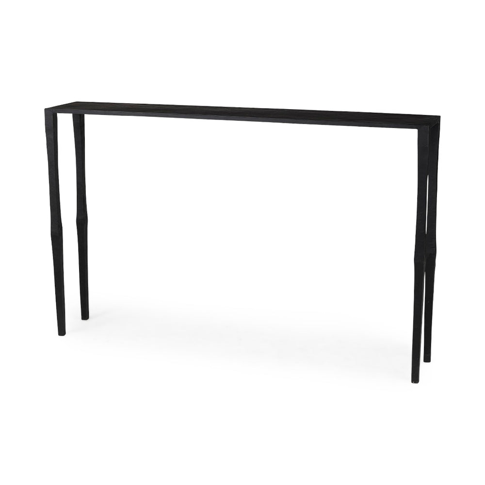Mercana Timothy Industrial Console Table - Sleek Ebony Finish, Perfect for Narrow Spaces and Modern Interiors 69257