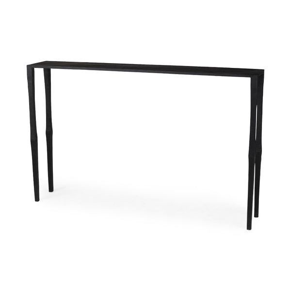 Mercana Timothy Industrial Console Table - Sleek Ebony Finish, Perfect for Narrow Spaces and Modern Interiors 69257