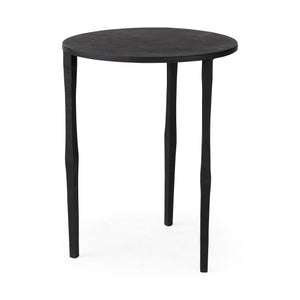 Mercana Timothy 16.0L x 16.0W X 20.0H Ebony Black Iron Side Table 69258