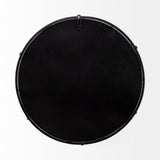 Mercana Kimbel 24L x 24W Black Metal Mirrored Base Round Tray 57237