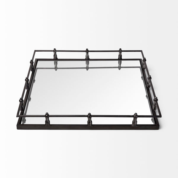 Mercana Christa Square Tray - Luxe 22x22 Tabletop Decor for Glamorous Interiors, Perfect for Organizing & Displaying 57238