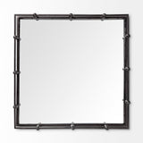 Mercana Christa 22L x 22W Black Metal Mirrored Base Square Tray 57238