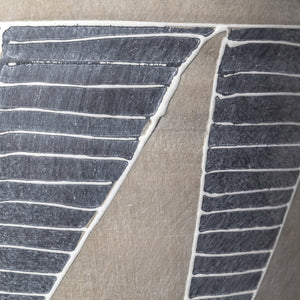 Mercana Cove Sculptural Ceramic Vase - Modern Rustic Design with Hand-Painted Stripes for Stylish Decor 68906