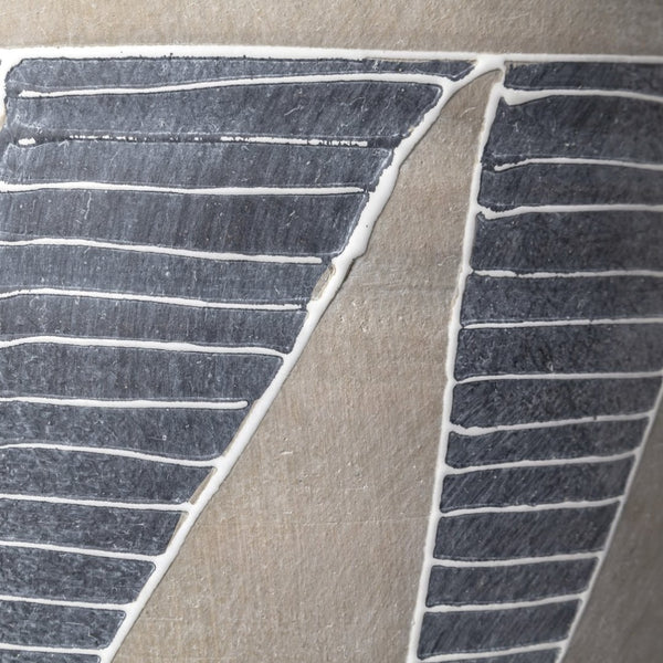 Mercana Cove Sculptural Ceramic Vase - Modern Rustic Design with Hand-Painted Stripes for Stylish Decor 68906