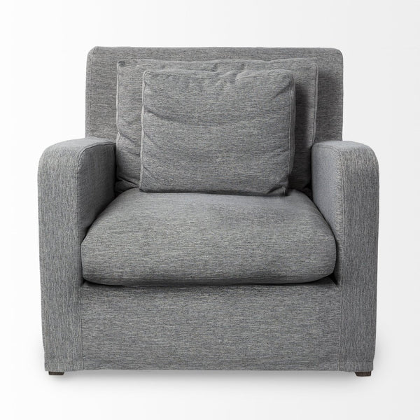Mercana Denly Plush Slipcover Armchair in Flint Gray - Timeless Comfort for Modern Living Spaces Castlerock Gray Fabric 68725