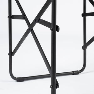 Mercana Direttore Industrial Folding Dining Chair with Suede Seat - Rustic Charm for Modern Spaces Brown Seude (Gray Tones) | Black Metal 68796