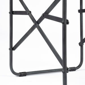 Mercana Direttore Industrial Folding Dining Chair with Suede Seat - Rustic Charm for Modern Spaces Black Leather | Black Metal 68797