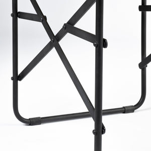 Mercana Direttore Industrial Folding Dining Chair with Suede Seat - Rustic Charm for Modern Spaces Tan Suede | Black Metal 68798