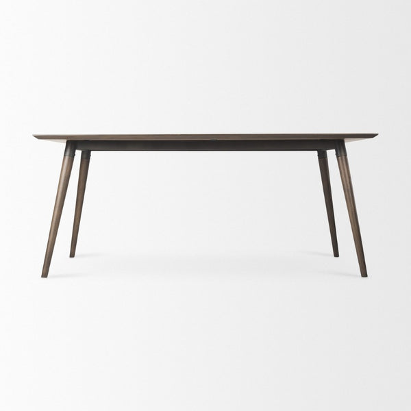 Mercana Nicholas II Dining Table - Solid Mango Wood Top with Industrial Iron Base for Modern Elegance 68844