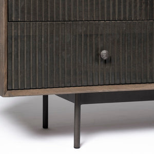 Mercana Grace Two-Tone Sideboard - Solid Mango Wood, 6 Drawer Storage, Contemporary Design for Modern Spaces 68846