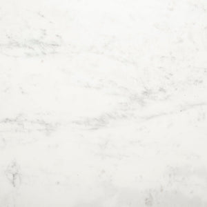 Mercana Tanner Round Marble Dining Table – Luxe White Stone Top with Industrial Gunmetal Iron Base for 4 68849-AB