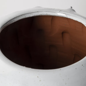 Mercana Julian Small Glossy Ceramic Spoked Vase – Contemporary Sculptural Design for Stylish Home Decor White Ceramic | 11H 68907