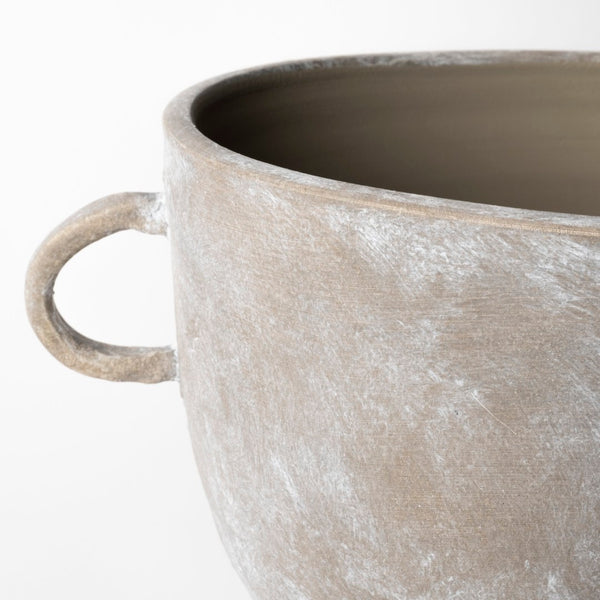 Mercana Sherry Rustic Tall Neck Ceramic Vase - Sculptural Decor for Modern, Boho, and Coastal Interiors Brown Ceramic | 10H 68912