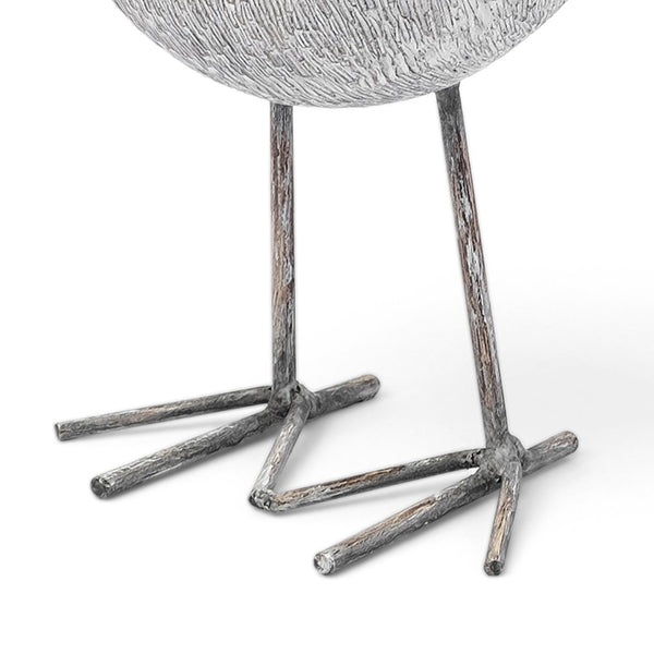 Mercana Snipe Rustic Bird Ornament with Metal Feet - Charming Lakeside Accent for Home Decor & Shelves Off-White Resin | 8H 68079