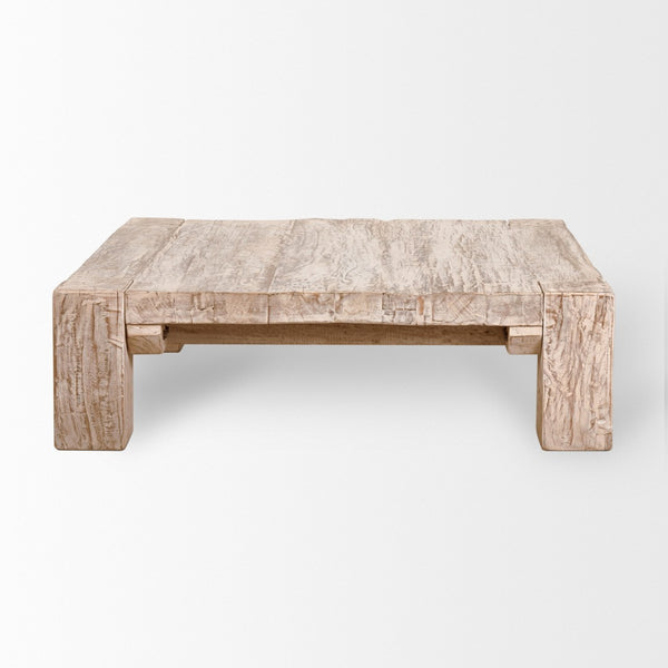 Mercana McArthur 48x48 Square Eco-Friendly Solid Wood Coffee Table with Unique Rustic Charm and Style 68448