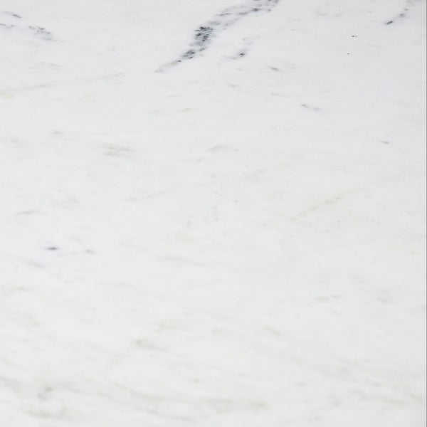 Mercana Larkin Two-Tier Coffee Table with Unique Marble Top and Solid Wood Shelf in Black Metal Frame White Marble | Brown Wood 68489-AB