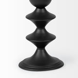 Mercana Candelero I Small Black Metal Grooved Table Candle Holder  68558