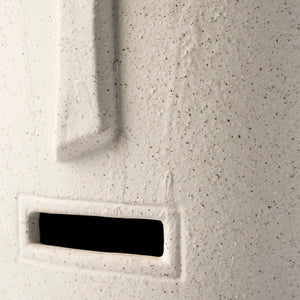 Mercana Jacob Playful Smiling Face Vase - Modern Ceramic Accent for Coastal, Bohemian, and Minimalist Decor White Ceramic | 14H 68572