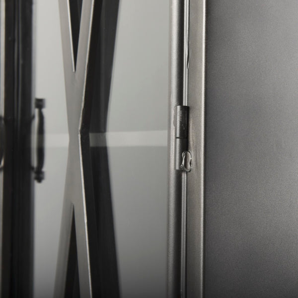 Mercana Poppy II Display Cabinet - Elegant Glass Door Showcase for Modern and Industrial Home Décor Styles 50361