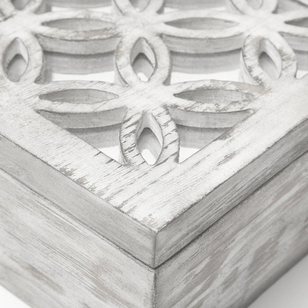 Mercana Floribundus Handcrafted Decorative Boxes with Mirror Inlay for Elegant Storage and Display Solutions 57544