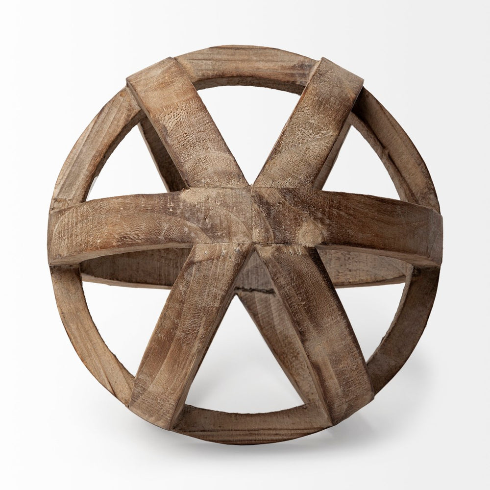 Mercana Tibik Handcrafted Wooden Orb - Elegant Sculptural Accent for Home Decor and Tabletop Styling 57767