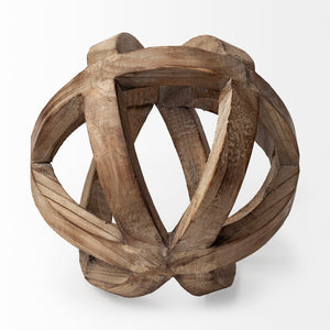 Mercana Tibik Handcrafted Wooden Orb - Elegant Sculptural Accent for Home Decor and Tabletop Styling 57767