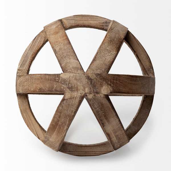 Mercana Tibik Handcrafted Wooden Orb - Elegant Sculptural Accent for Home Decor and Tabletop Styling 57767