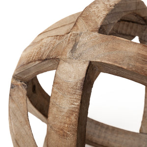 Mercana Tibik Handcrafted Wooden Orb - Elegant Sculptural Accent for Home Decor and Tabletop Styling 57767