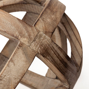 Mercana Tibik Handcrafted Wooden Orb - Elegant Sculptural Accent for Home Decor and Tabletop Styling 57767