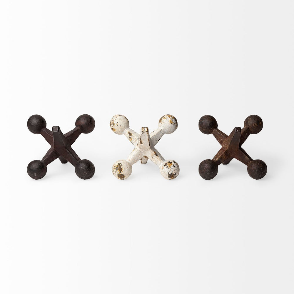 Mercana Jax Rustic Metal Jacks with Distressed Finishes for Modern Farmhouse and Industrial Décor Style 57164