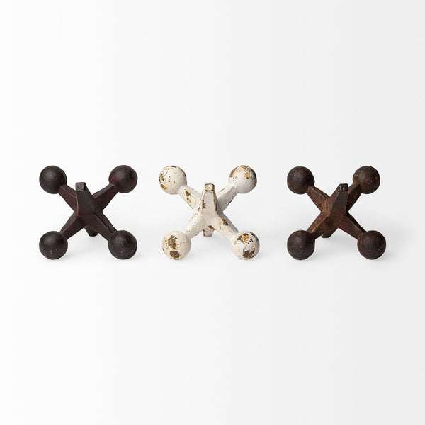 Mercana Jax Rustic Metal Jacks with Distressed Finishes for Modern Farmhouse and Industrial Décor Style 57164