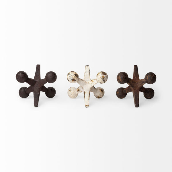 Mercana Jax Rustic Metal Jacks with Distressed Finishes for Modern Farmhouse and Industrial Décor Style 57164