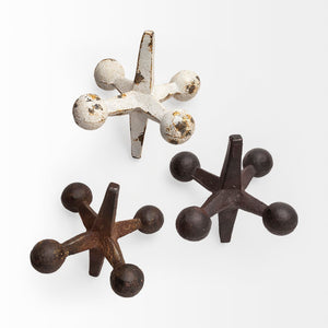 Mercana Jax Rustic Metal Jacks with Distressed Finishes for Modern Farmhouse and Industrial Décor Style 57164