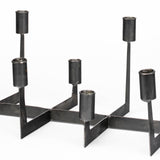 Mercana Tertium Black Metal Ten Candle Table Candle Holder  67916