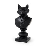 Murray 6.0L x 4.5W x 13.0H Black Painted Resin Fox in a Suit Bust