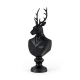 Mozart 8.2L x 6.0W x 22.5H Black Painted Resin Deer Bust