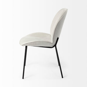 Mercana Inala Modern Dining Chair - Sleek White Upholstery and Sturdy Black Frame for Timeless Elegance White Fabric | Black Metal 69284