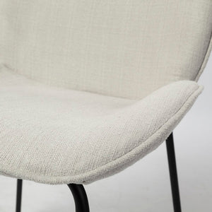 Mercana Inala Modern Dining Chair - Sleek White Upholstery and Sturdy Black Frame for Timeless Elegance White Fabric | Black Metal 69284