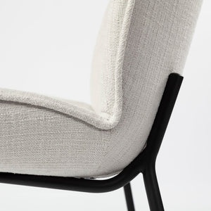 Mercana Inala Modern Dining Chair - Sleek White Upholstery and Sturdy Black Frame for Timeless Elegance White Fabric | Black Metal 69284