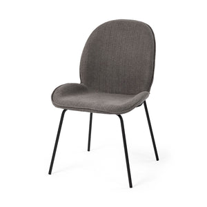 Mercana Inala Modern Dining Chair - Sleek White Upholstery and Sturdy Black Frame for Timeless Elegance Gray Fabric | Black Metal 69305